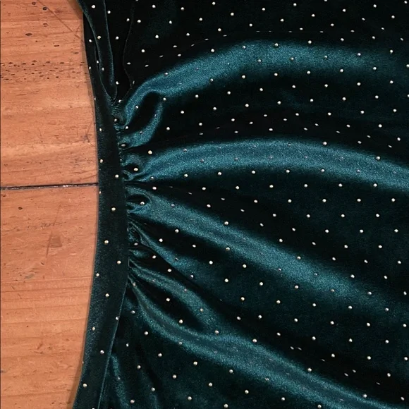 Michael Kors Dark Green velvet blouse size L - Picture 7 of 12